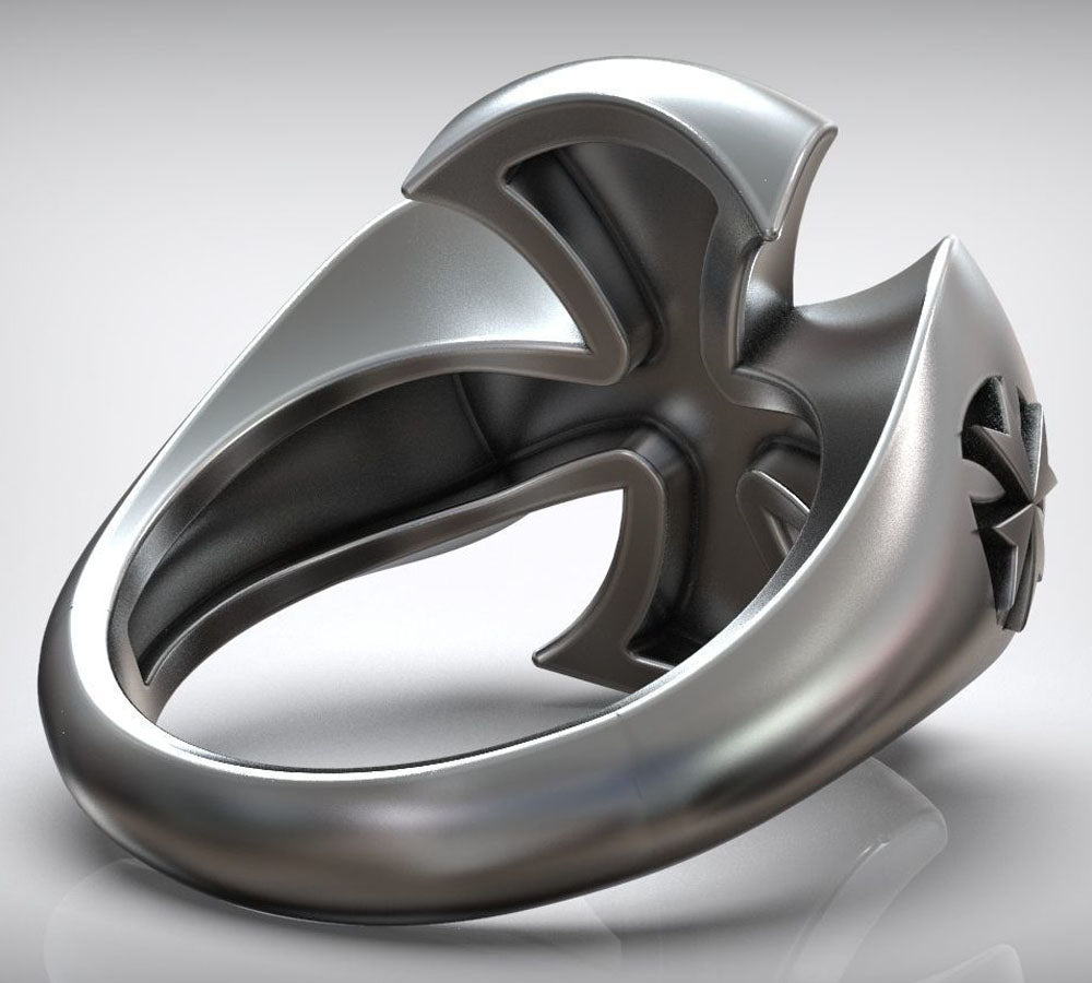 SheCrown Hospitaller Maltese Cross Templar Symbol Rings Real 925 Solid Sterling Silver Rings Many Sizes 6-13
