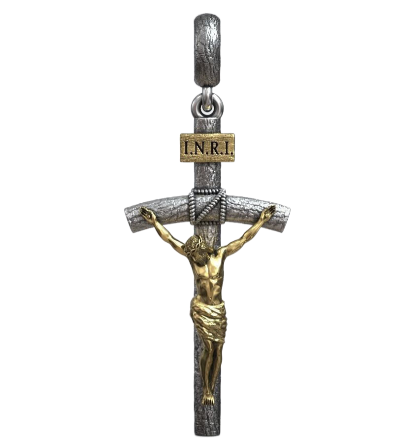 SheCrown 11g Jesus Christ Crucifixion Wooden Catholic Cross 925 Silver Pendant – Sacred Redemption Real 925 Solid Sterling Silver Pendant