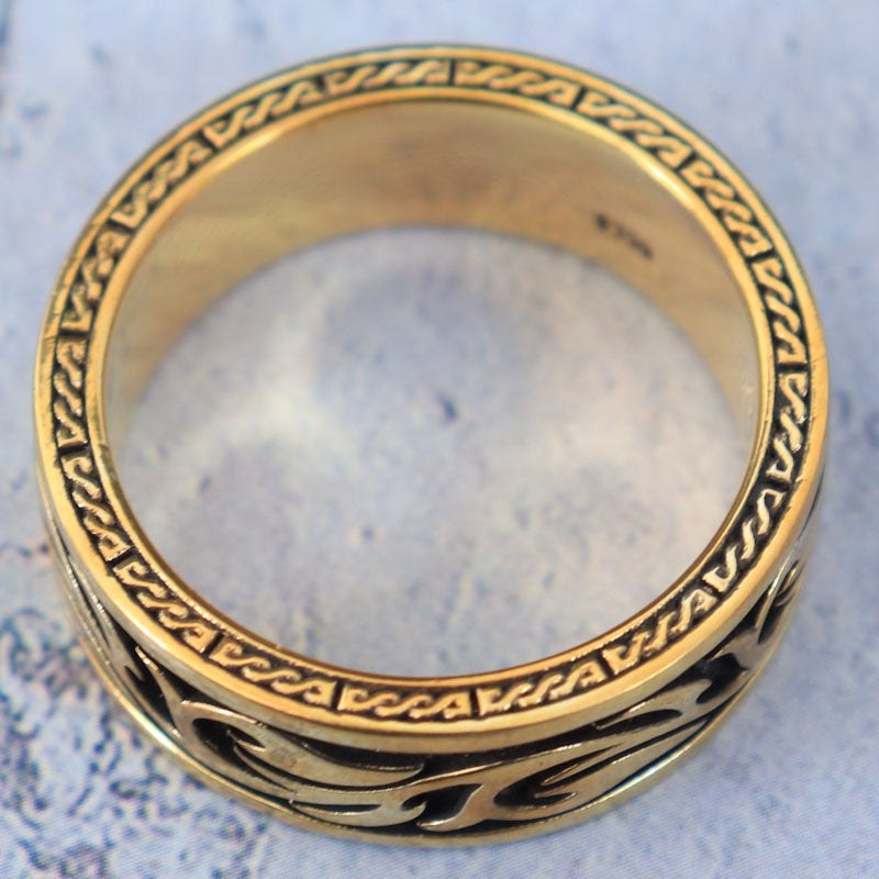 SheCrown 11g Tattoo Pattern Brutal Wide Men's Rings Real 925 Solid Sterling Silver Rings Many Sizes 7-12