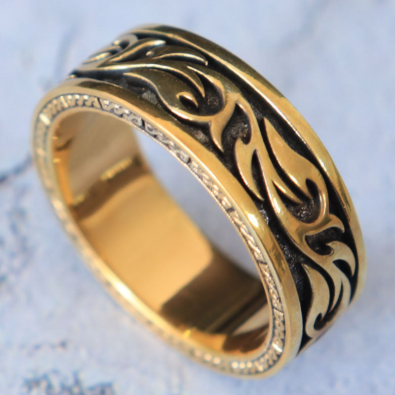 SheCrown 11g Tattoo Pattern Brutal Wide Men's Rings Real 925 Solid Sterling Silver Rings Many Sizes 7-12