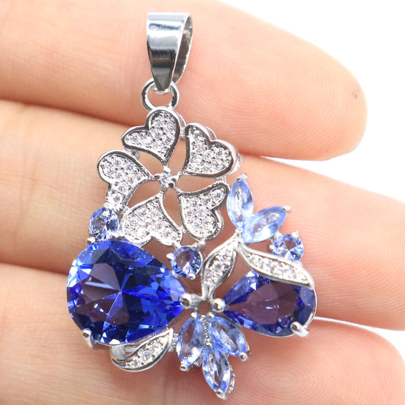 SheCrown 6.3g Kunzite Pendant – Ethereal Softness emerald violet tanzanite Silver Pendant