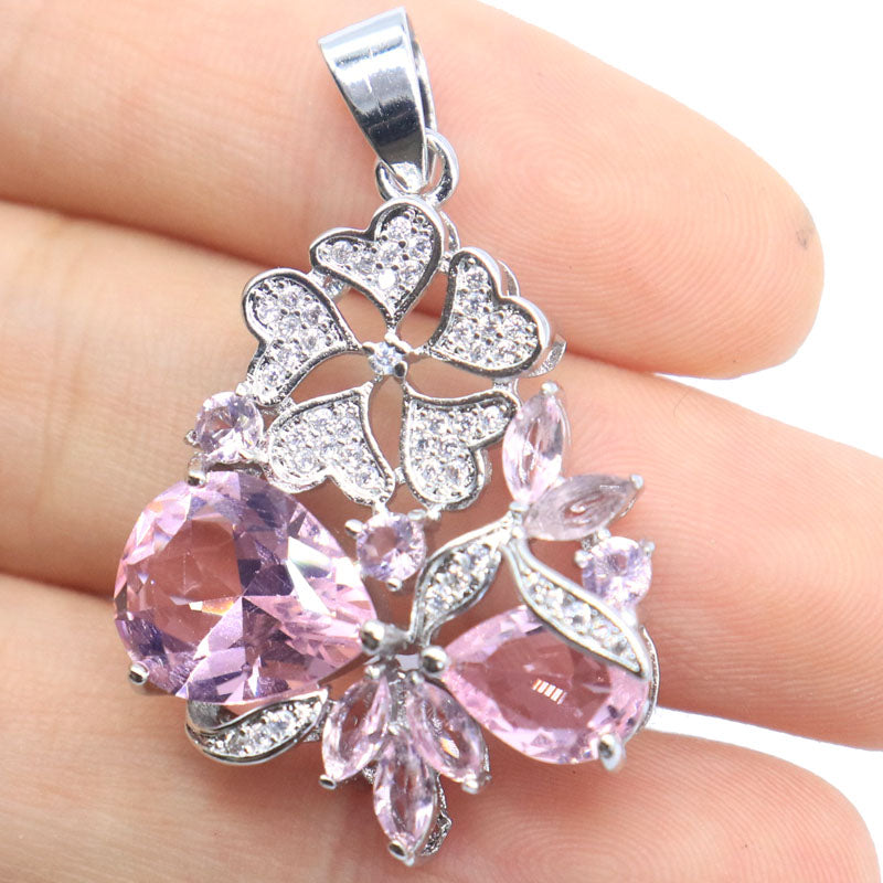 SheCrown 6.3g Kunzite Pendant – Ethereal Softness emerald violet tanzanite Silver Pendant