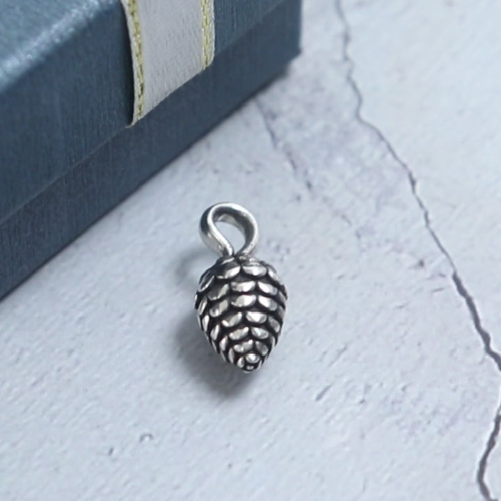 SheCrown 5g 3D Pine Cone 925 Silver Pendant – Nature’s Elegance Real 925 Solid Sterling Silver Pendant