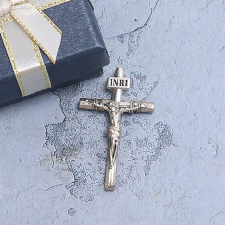 SheCrown 10g Jesus Christ Cross Christian Catholic – Eternal Redemption Pendant 925 Solid Sterling Silver Pendant