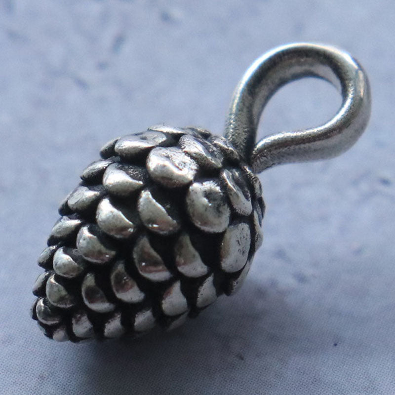 SheCrown 5g 3D Pine Cone 925 Silver Pendant – Nature’s Elegance Real 925 Solid Sterling Silver Pendant